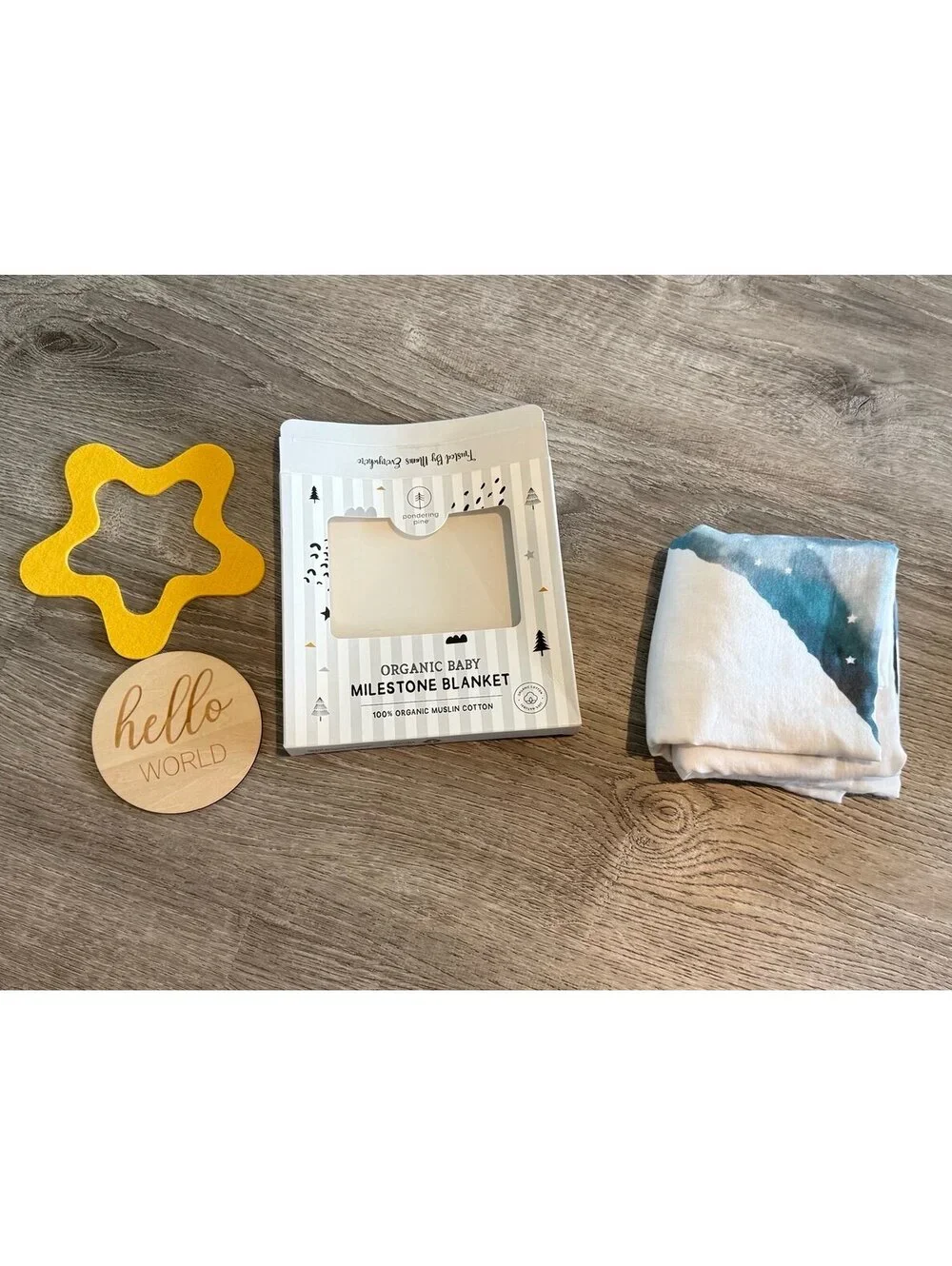 Pondering Pine Organic Baby Milestone Blanket